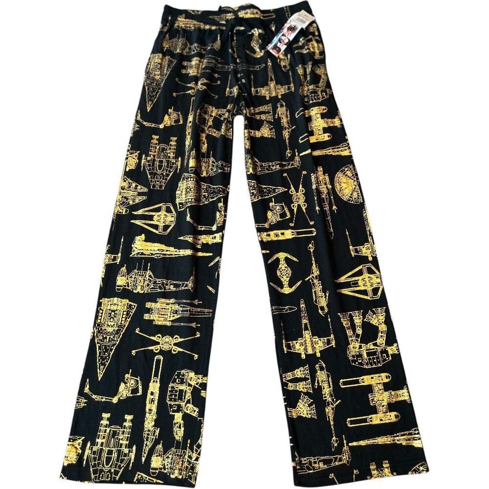 NWT Star Wars Gold / Bronze Spaceships Pattern Sleep Lounge Pajama Pants Size M